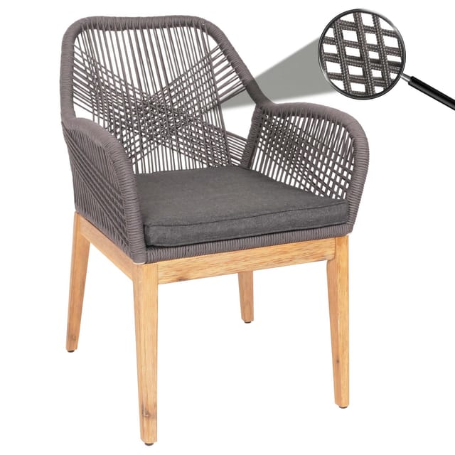 MCW Gartenstuhl H56b Grau Kissen anthrazit