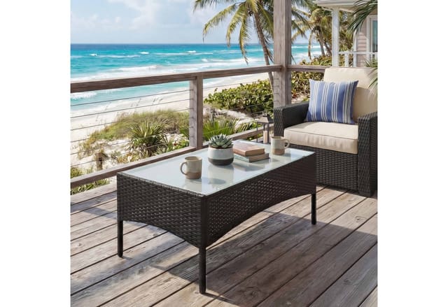 MCW Poly-Rattan Gartentisch Hamar anthrazit