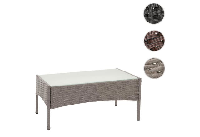 MCW Poly-Rattan Gartentisch Hamar Grau