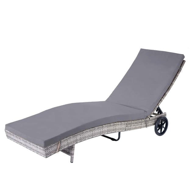 MCW Sonnenliege D80 Grau Kissen Dunkelgrau
