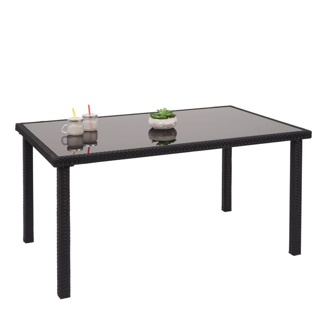 MCW Poly-Rattan Tisch G19 Schwarz