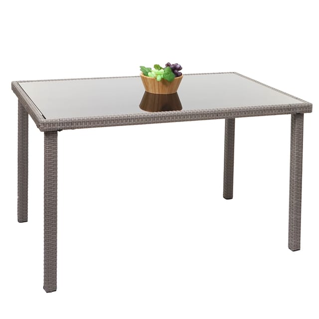 MCW Poly-Rattan Tisch G19 Grau