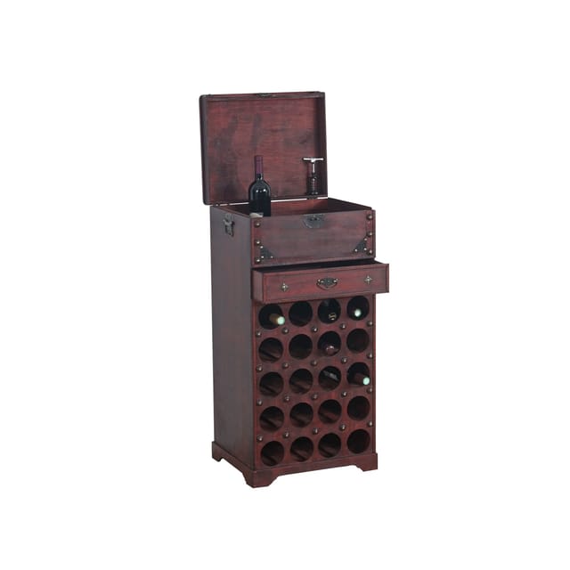 MCW Weinregal Rhone 20 Flaschen Schublade Braun