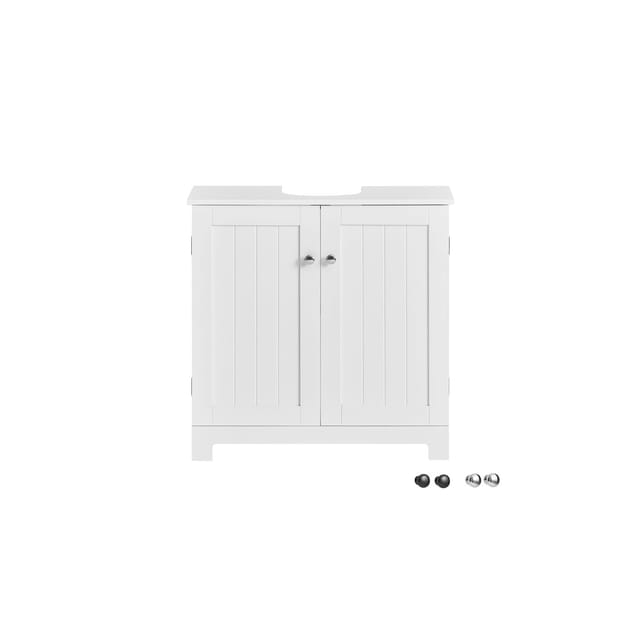 SoBuy Waschbeckenunterschrank mit 2 Fächern MDF Weiß 60 cm BZR18-II-W