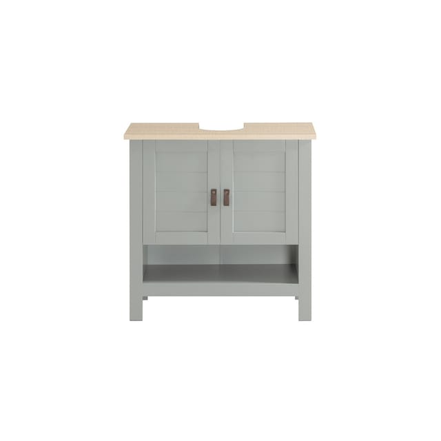 SoBuy Waschbeckenunterschrank Badschrank mit 2 Türen und 1 Fach 60x60x30cm Grau BZR69-HG