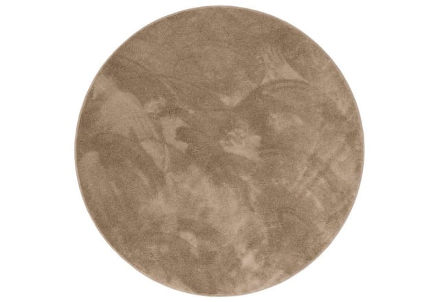 Pergamon Luxus Super Soft Hochflor Teppich Melia Rund Taupe 120x120cm