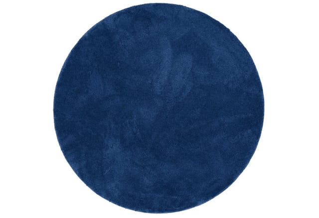 Pergamon Luxus Super Soft Hochflor Teppich Silky Rund Dunkelblau 160x160cm