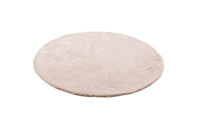 Pergamon Luxus Super Soft Fellteppich Plush Rund Beige 80x80cm