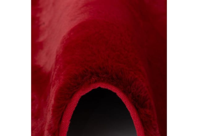 Pergamon Luxus Super Soft Fellteppich Plush Rund Rot 80x80cm