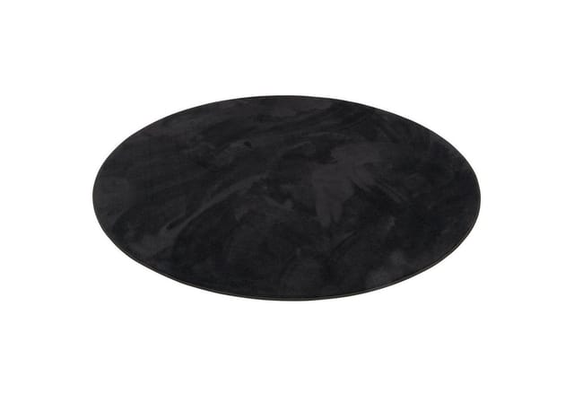 Pergamon Luxus Super Soft Hochflor Teppich Melia Rund Schwarz 120x120cm