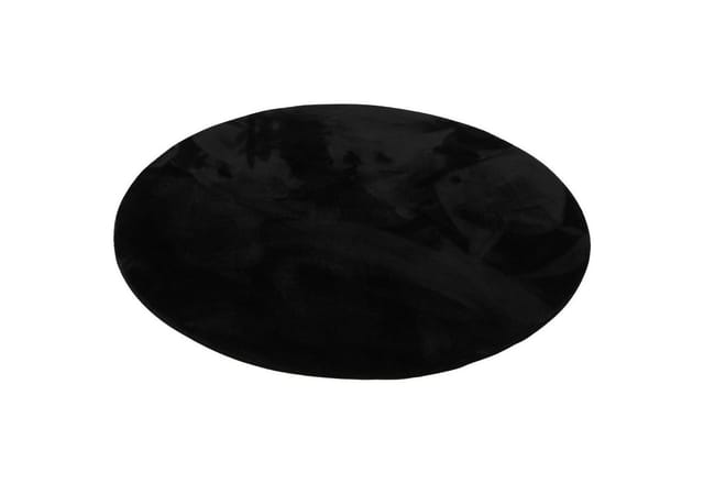 Pergamon Luxus Super Soft Fellteppich Pearl Rund Schwarz 120x120cm