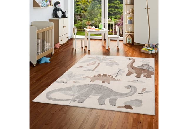 Pergamon Kinder Teppich Softstar Kids Dinowelt Grau 80x150cm