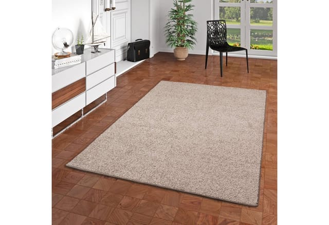 Snapstyle Hochflor Velours Teppich Mona Taupe 100x100cm