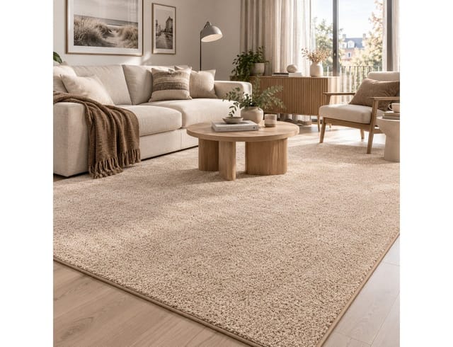 Snapstyle Hochflor Velours Teppich Mona Natur 80x160cm