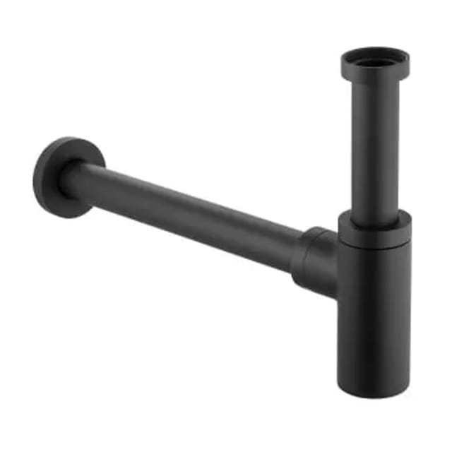 Kronenbach Design-Siphon rund Lima 2.0 Black Universalanschluss 1 1/4 Zoll in Schwarz Matt