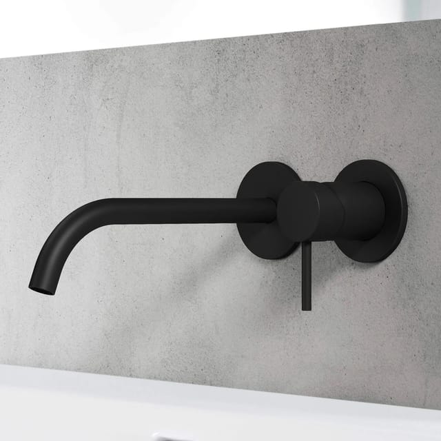Hansa Waschtisch-Wandarmatur 22,5 cm HANSAPUBLIC in Schwarz-Matt
