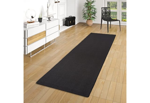 Snapstyle Sisal Natur Läufer Teppich Schwarz 80x160cm