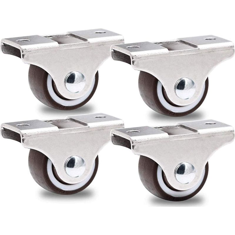 Set Mit 8 Mini-gummirollen (25 Mm) In Einem Schwenkbaren Metallgehäuse – Für Möbel, Haushaltsgeräte Und Ausrüstung
