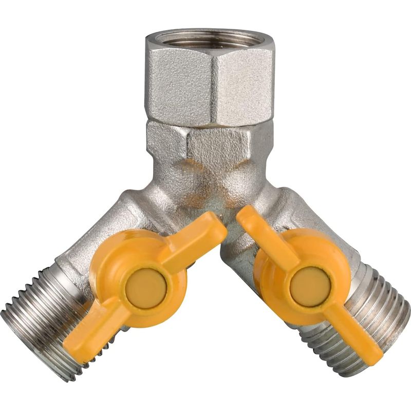 Ersatz-1/2"-messing-y-anschlussventil Mit 3-wege-ventil Und Ausziehbarem Brausekopfadapter, Absperrventil Für Küche Oder Bad