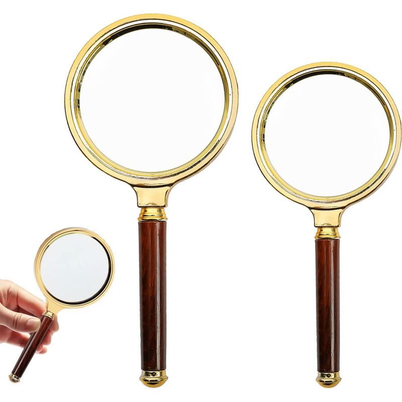 Stück 10-fache Vergrößerung Handlupe, Seniorenlupe, Hohe Klarheit, Leichte Lupe Mit 80 Mm Und 60 Mm Echtglas, Bruchsicher, Zum Lesenlernen Zu Hause