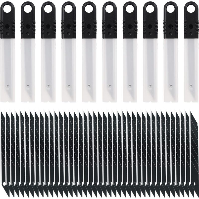 100 Stück 8 Mm Schwarze Ersatzklingen Für Universelle 8-mm-bastelmesser Für Tapeten, Papier, Augenbrauenstifte Und Bastelarbeiten