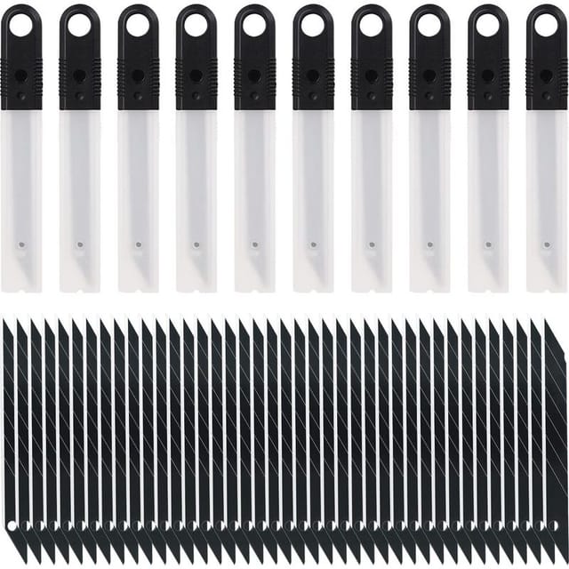 100 Stück 8 Mm Schwarze Ersatzklingen Für Universelle 8-mm-bastelmesser Für Tapeten, Papier, Augenbrauenstifte Und Bastelarbeiten