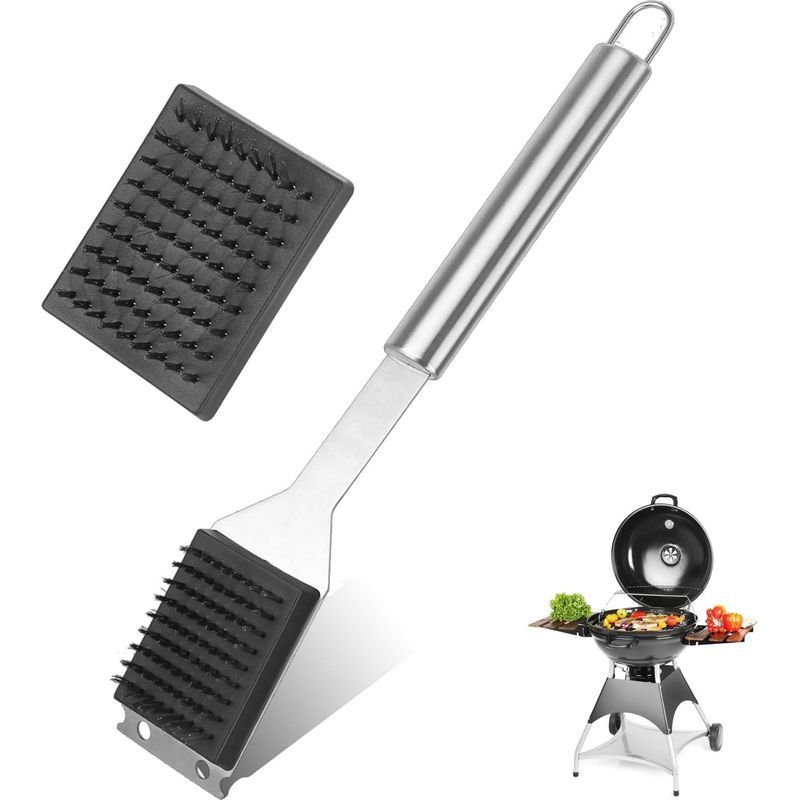 3-in-1 Grillbürste – Edelstahlschaber Mit Spatel