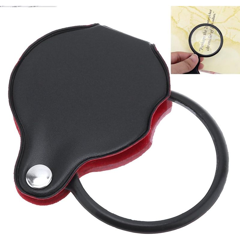 3-teiliges Mini-taschenlupen-set (8-fache Vergrößerung) Mit Optischer Linse Und Schutzhülle, Für Büro, Lesen Und Freizeit
