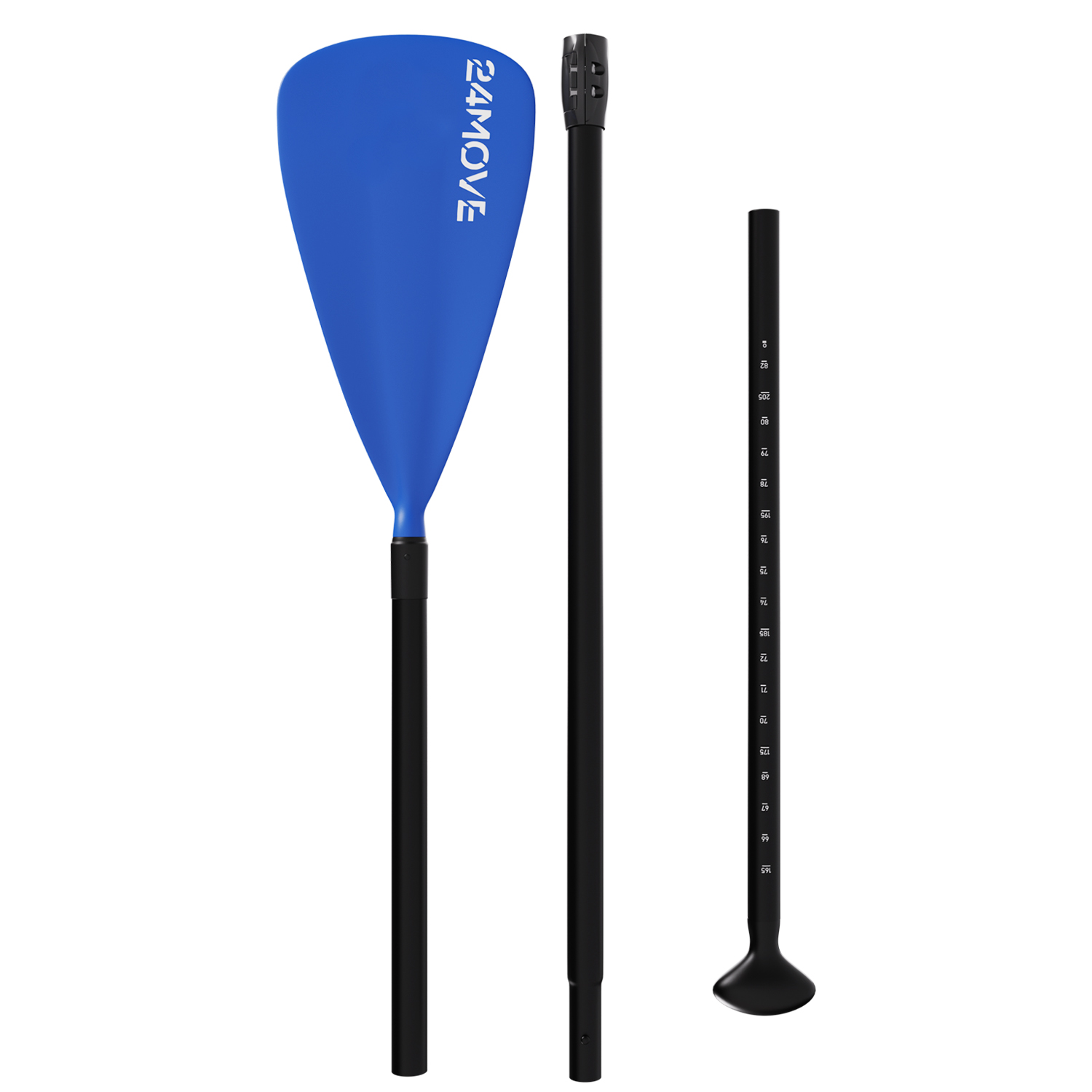 24MOVE Paddel Einzelpaddel - SUP Stand Up Board Stechpaddel - Aluminium 210cm - Blau