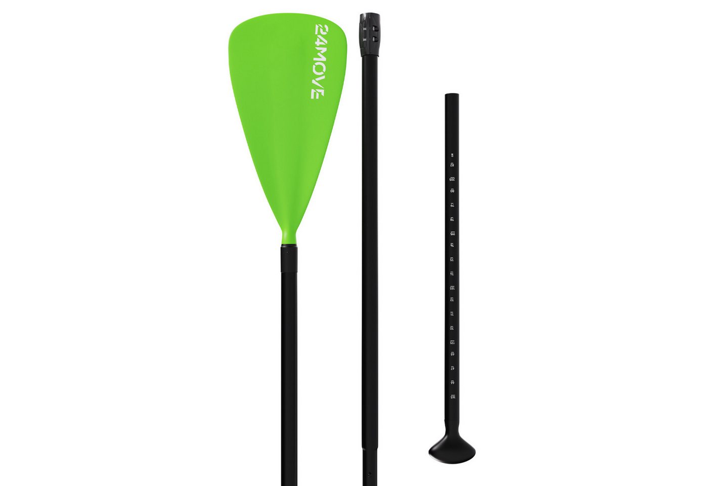 24MOVE Paddel Einzelpaddel - SUP Stand Up Board Stechpaddel - Aluminium 210cm - Grün Bild 5