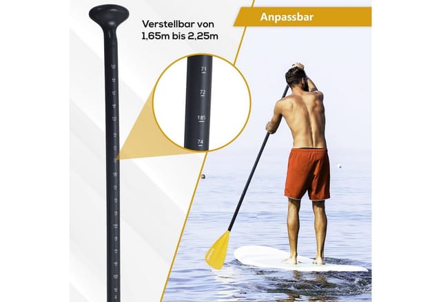 24Move Paddel Doppelpaddel 2in1 - SUP Stand Up Board- Kajak - Aluminium 230cm - Orange