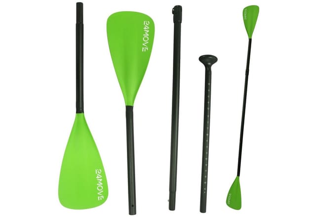 24Move Paddel Doppelpaddel 2in1 - SUP Stand Up Board- Kajak - Aluminium 230cm - Grün
