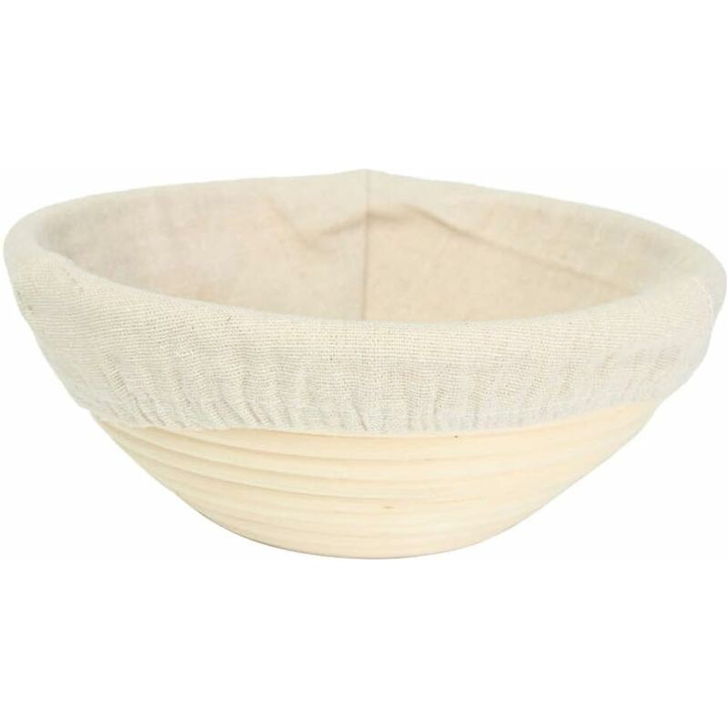 Brotgärkörbchen Aus Rattan Mit Herausnehmbarem Stofffutter – Gärkorb Für Selbstgebackenes Brot – Maße: 21 X 7 Cm