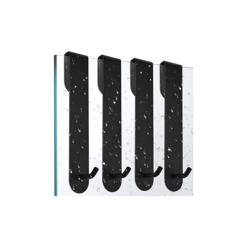 Stück Edelstahl-duschhaken, Handtuchhalter Für Badezimmer, Wandhaken Aus Edelstahl Für Dusche, Handtuchhaken, Küchenhandtuchhalter, Schwarze Garderobe, Kein Bohren Erforderlich