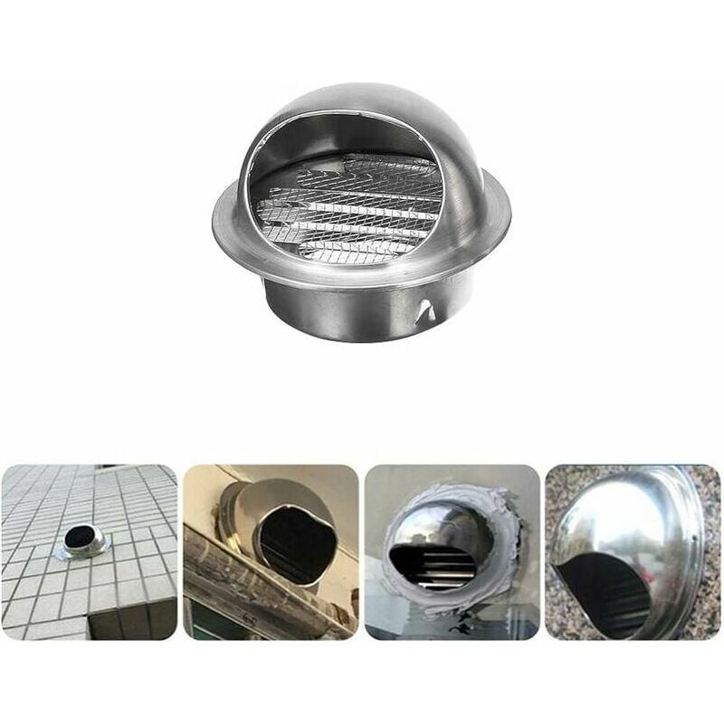 100-mm-lüftungsgitter – Edelstahl – Geräuscharme Belüftung – Insektensicheres Design – Schnelle Und Einfache Montage