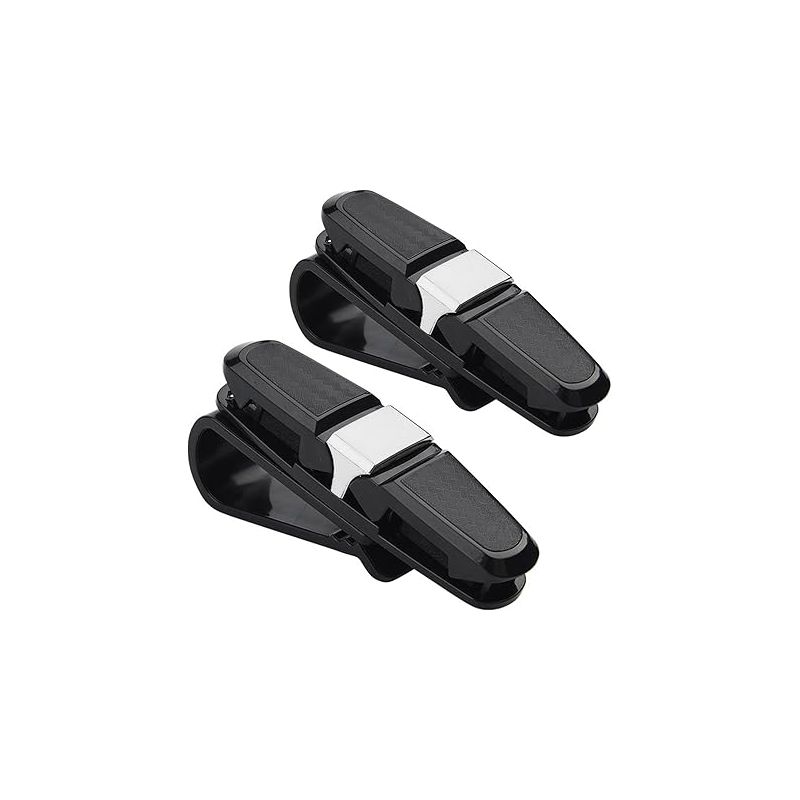 2er-packung Sonnenbrillenhalter Für Die Sonnenblende Im Auto, Brillenrahmen Mit Ticketkartenclip, Universeller, Drehbarer Doppelclip Für Autos (schwarz)