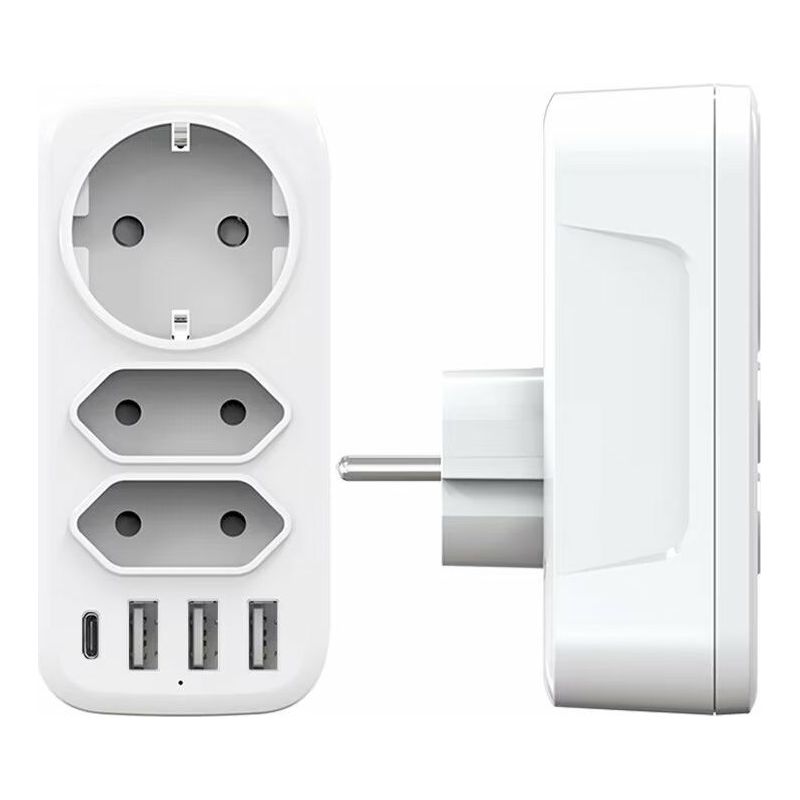 Mehrfachsteckdosenleiste, 3-fach Steckdosenleiste Und 3-fach Usb-anschlussleiste (3a), 6-in-1 4000w Multi-usb-ladegerät, Büro Und Reisen, Kompatibel Mit Handys Und Laptops
