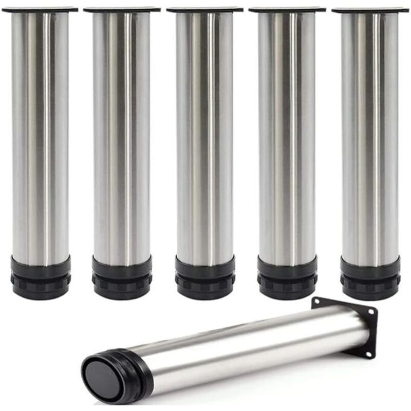 Stück Verstellbare Möbelfüße, 18 Cm, Edelstahl, Für Küchenschränke, Schlafsofas, Kleiderschränke, Arbeitsplatten, Frühstückstische, Schreibtische – 5 Cm Durchmesser