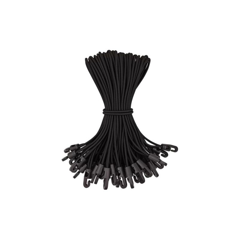 Packung Mit 50 Elastischen Bungee-seilen, 25 Cm – Kunststoffhaken Für Planen – Wetterbeständiges Gummi – Für Camping Und Garten