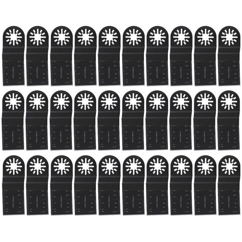 Schwarze Oszillierende Sägeblätter Aus Hochkohlenstoffhaltigem Stahl, Verschleißfest, 30er-packung, Zum Schneiden Von Holz Und Weichmetallen.