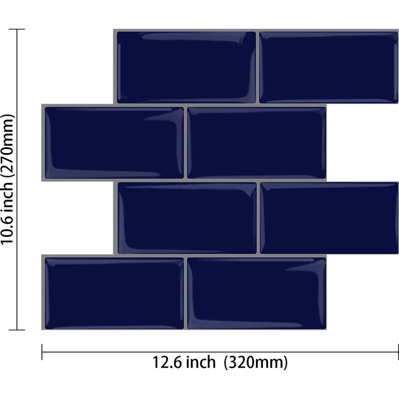 Set Mit 2 Blauen, Selbstklebenden 3d-fliesen – Selbstklebende Spritzschutzfliesen Für Küche Und Bad – Einfache Montage Ohne Klebstoff – Feuchtigkeitsbeständig
