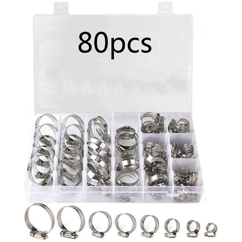 Schlauchschelle Aus Edelstahl, 80 Stück Pro Packung, Rohrschelle Für Kehlkopf, Wasserrohrverbindung, Set Amerikanischer Einohr-schlauchschellen