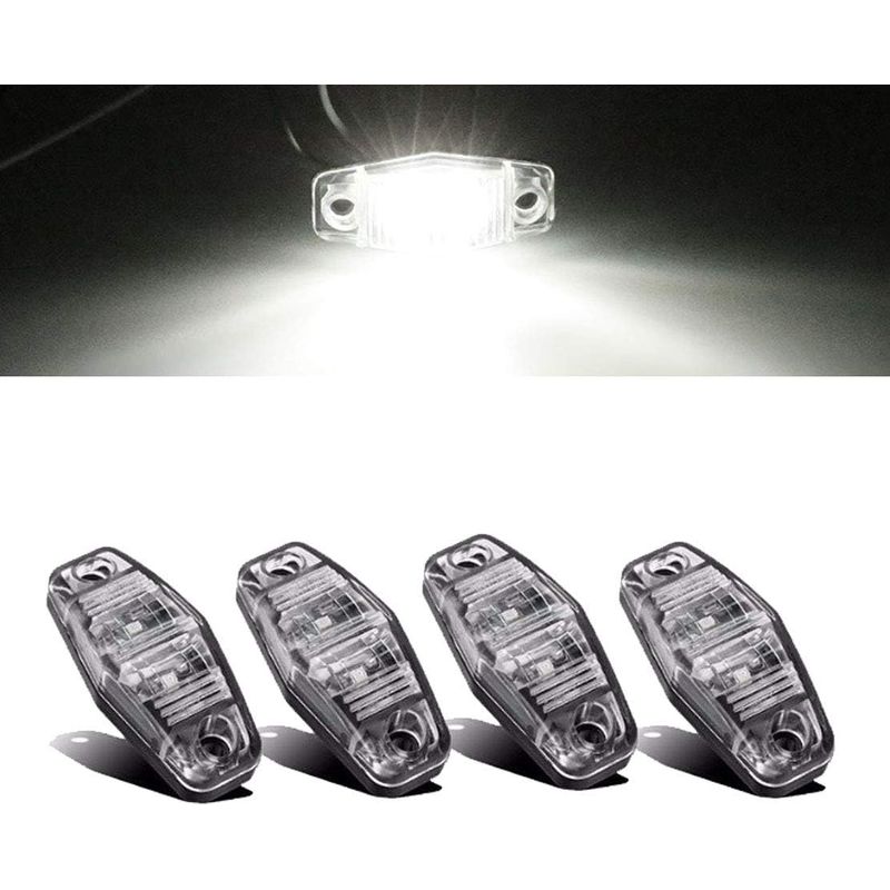 Seitenmarkierungsleuchten, Wasserdichte Seitenleuchten, 2 Led-positionsleuchten Für 12v/24v Universal-lkw, Anhänger, Transporter, Wohnwagen, Bus – 4 Stück, Weiß