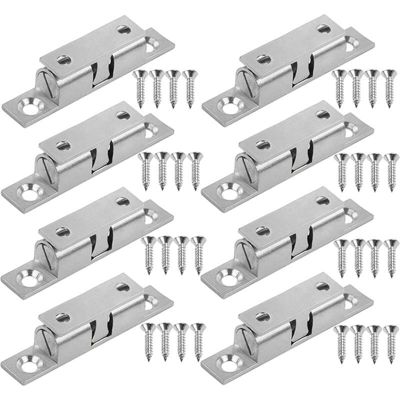 8-teiliger Kugelriegel-rollriegelverschluss, Doppelkugelriegel Aus Messing, Doppelkugel-türriegel Mit 32 Schrauben Für Schrank- Und Möbeltüren