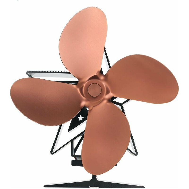 4-flügeliger Kaminventilator Mit Wärmeleitung, Umweltfreundlich Und Energiesparend, Farbe Bronze