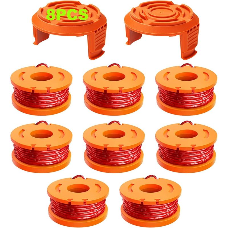 10 Stück Trimmerfaden, Kompatibel Mit Trimmern, Ø 1,65 Mm & 3 M Spule Trimmerfaden, Ersatzspule Und Schutzkappe (8 Trimmerfadenstücke, 2 Kappen)