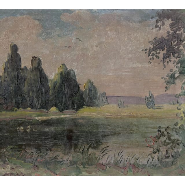 Bricoflor Grüne Fototapete im Gemälde Stil Ausgefallene Tapete mit Landschaft Gemalt Vlies Bildtapete mit Klassische Kunst Motiv für Esszimmer