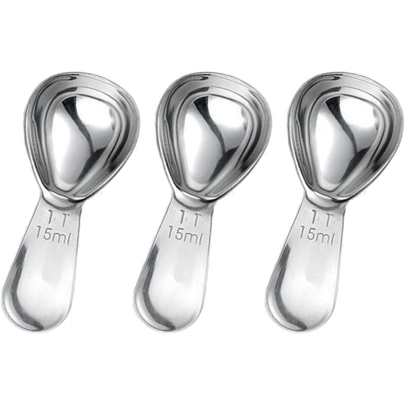 3-teiliges Kaffeelöffel-set, Messlöffel Mit Kurzem Griff Für Kaffee, 15 Ml Messlöffel Aus Edelstahl, Für Kaffee, Milchpulver, Fruchtpulver (15 Ml)