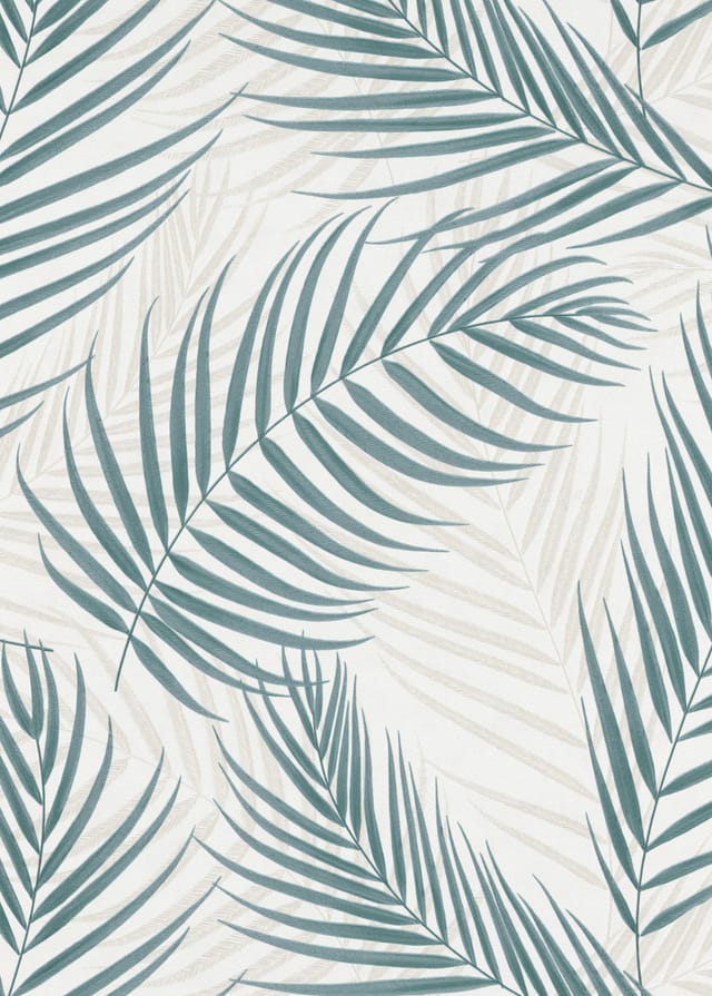 Bricoflor Palmenblätter Tapete Weiß Grün Blätter Vliestapete Ideal für Schlafzimmer und Esszimmer Tropical Wandtapete mit Farn Design Modern