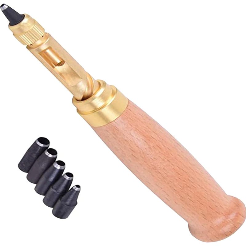 Automatischer 6-in-1-körner, 130-mm-bandstanze, Einstellbare Spannung, Austauschbarer Stempel Für Nähen, Leder, Papier Und Bastelarbeiten